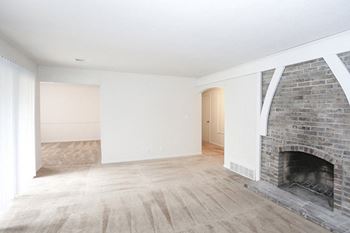 Living room with fireplace look around